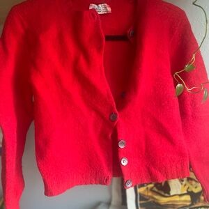 Pandora Red Wool Cardigan